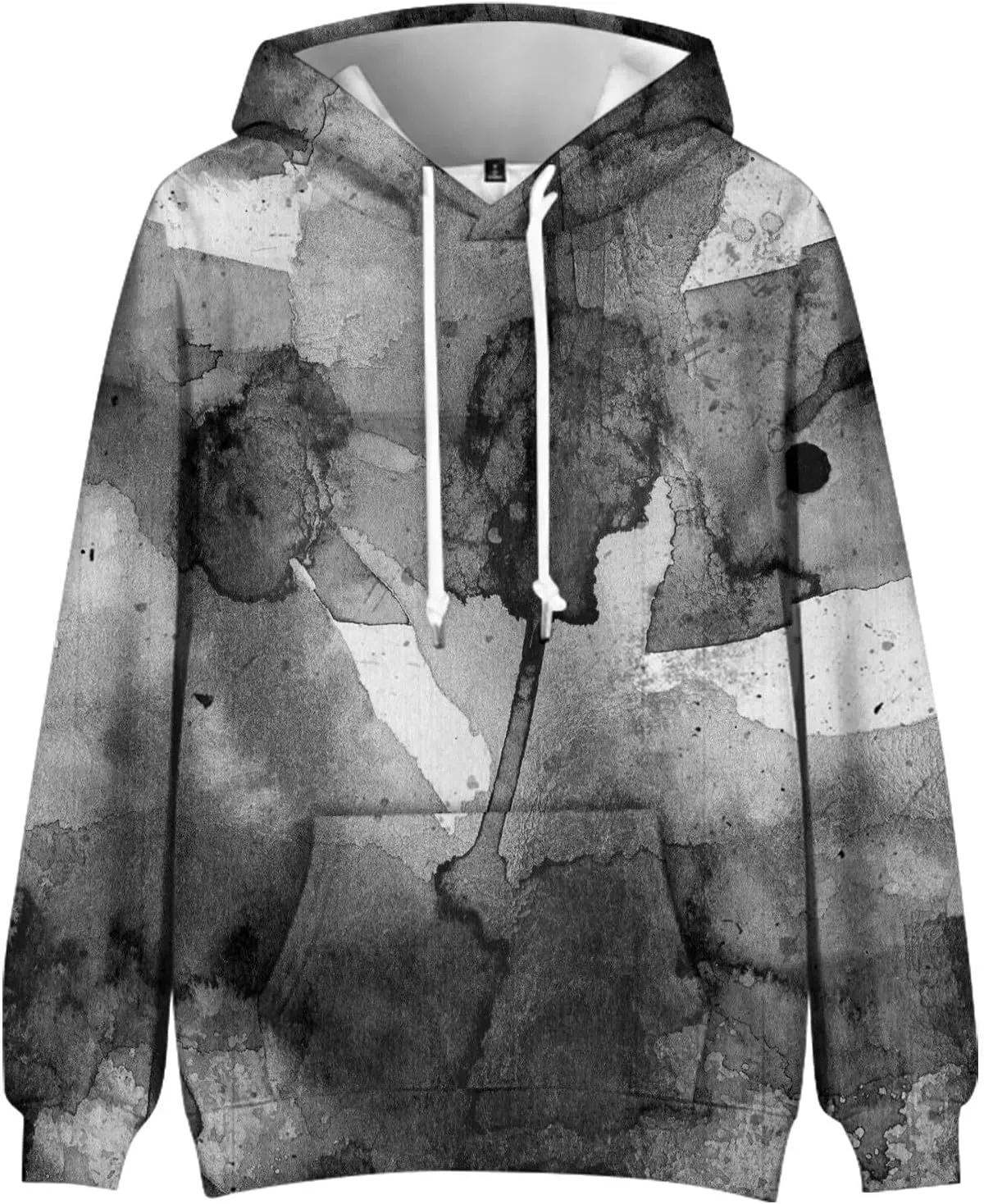 2025 Fashion Hoodies for Men Long Sleeve Workout Athletic Sweatshirt Casual Printing Hooded Pullover Tops with Pocket