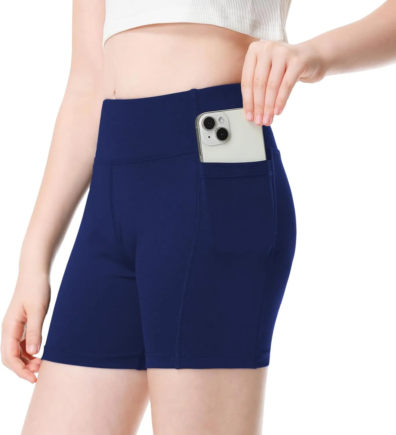 ANIVIVO Girls' 4" Volleyball Biker Dance Shorts Youth Spandex Yoga Shorts Kids Athletic Running Compression Shorts