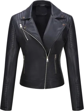 Bellivera Women's Faux Leather Casual Jacket 2025 Spring Trendy Motorcycle Outfits Lightweight Classic Coat