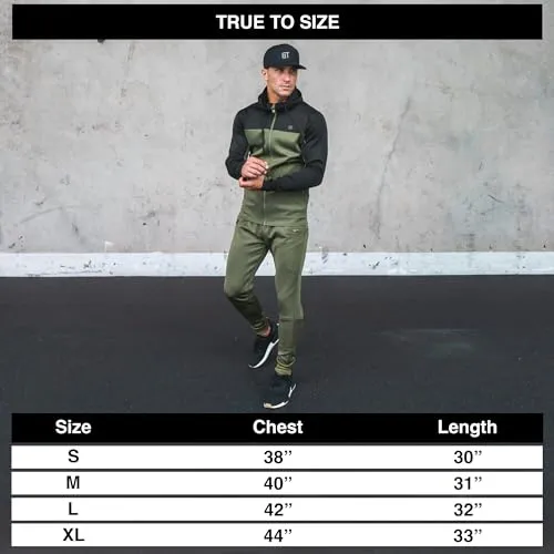 Born Tough Gym Workout Hoodie for Men, Athletic Track Jacket, Mens Gym Hoodie, Black Full Zip-Up Hoodie Running, Bodybuilding