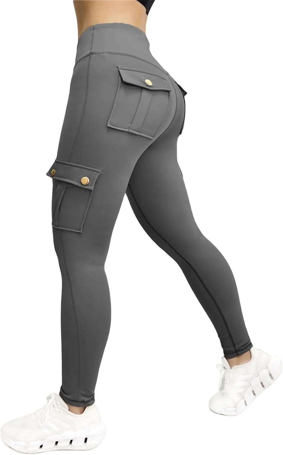 Cargo Yoga Pants for Women Scrunch Butt Lifting Leggings Tummy Control High Waisted Yoga Pants Workout Gym Tights