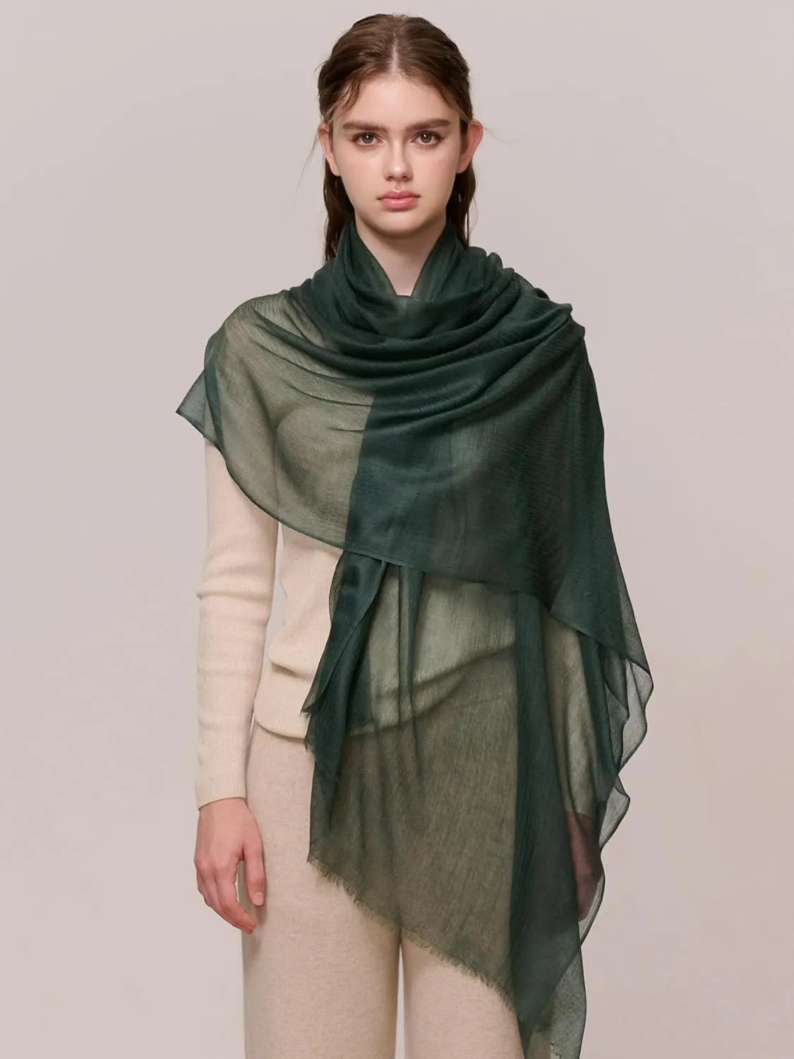Cashmere Wrap for Women, 90"x39" Oversized Thin&Lightweight Shawl, Travel Scarf for Year Round, Mother's Day Gift.