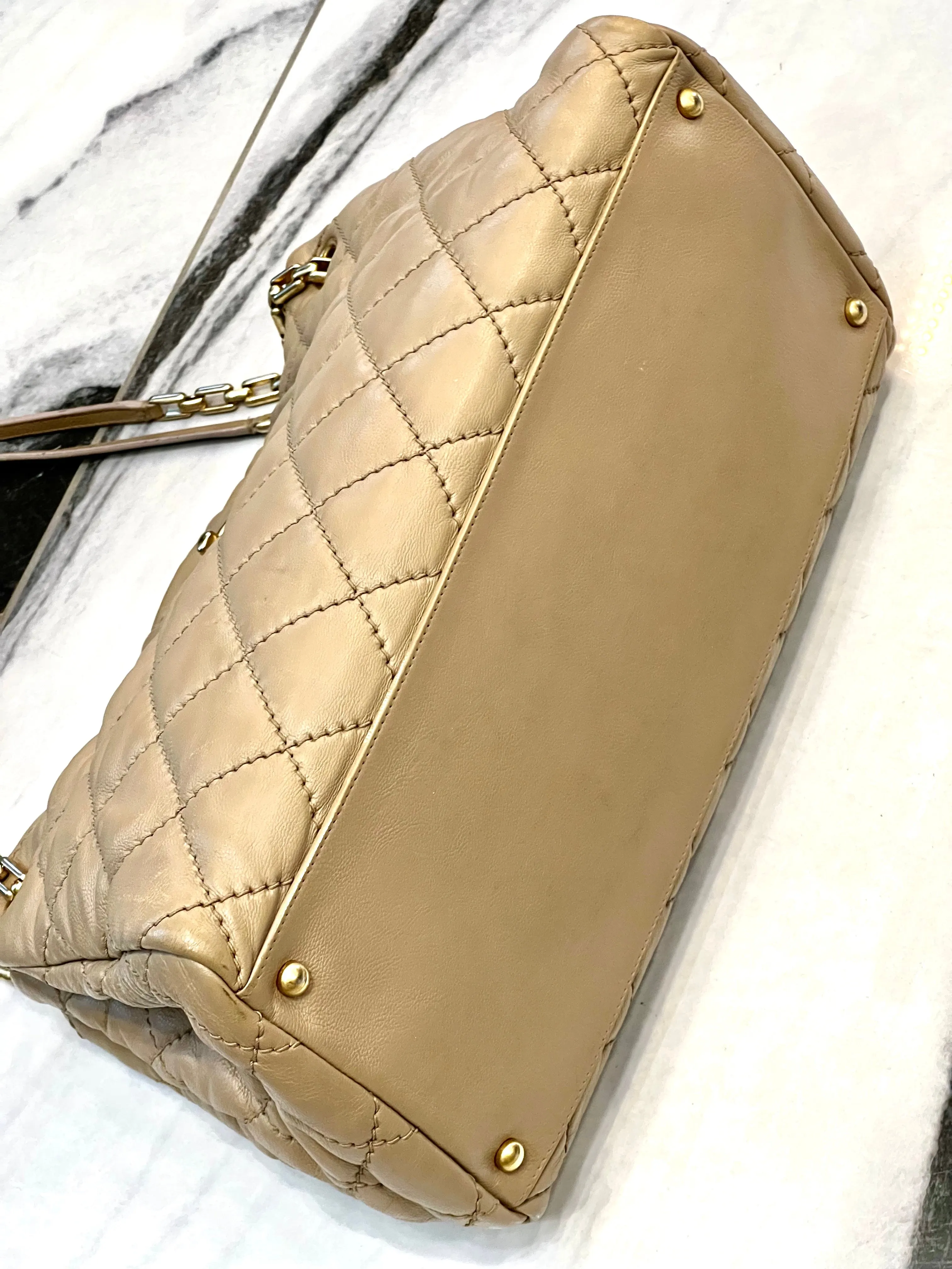 CHANEL CC WILD STITCH CALFSKIN LEATHER TOTE BAG