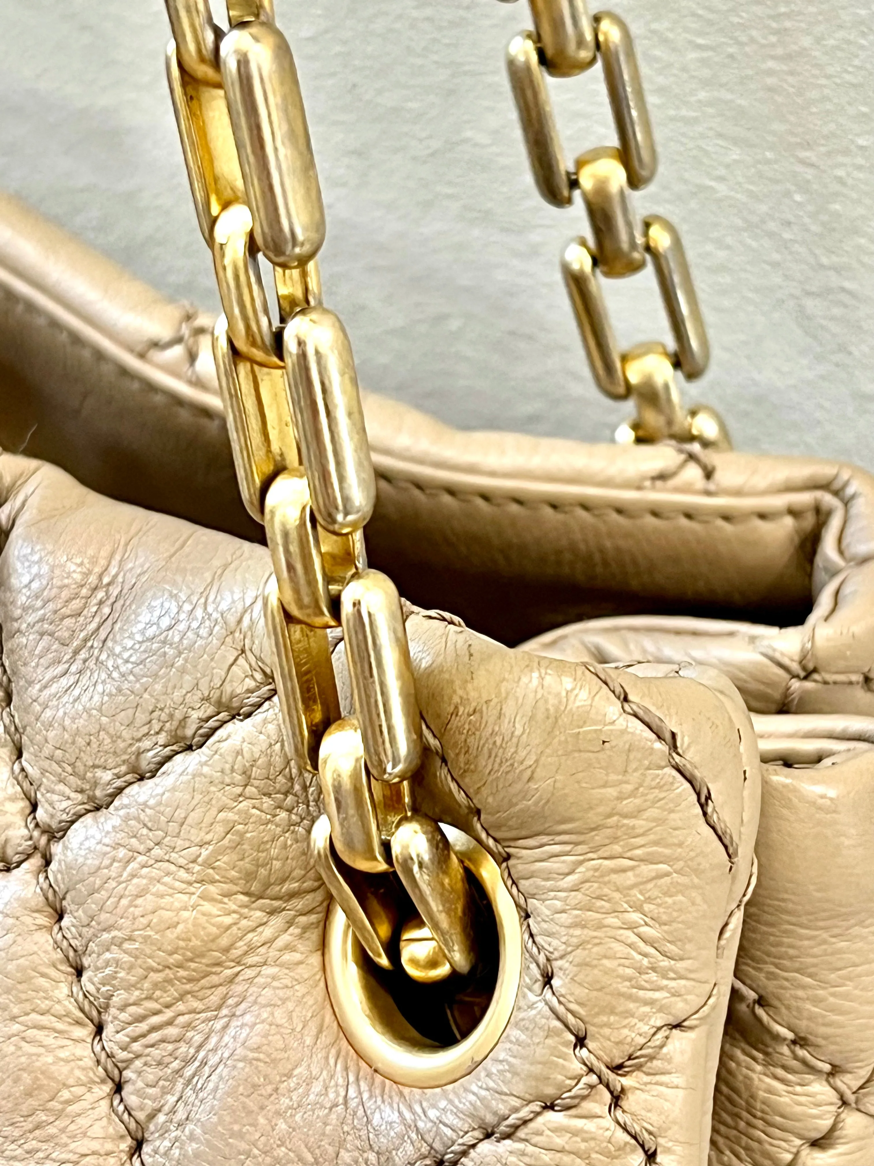 CHANEL CC WILD STITCH CALFSKIN LEATHER TOTE BAG
