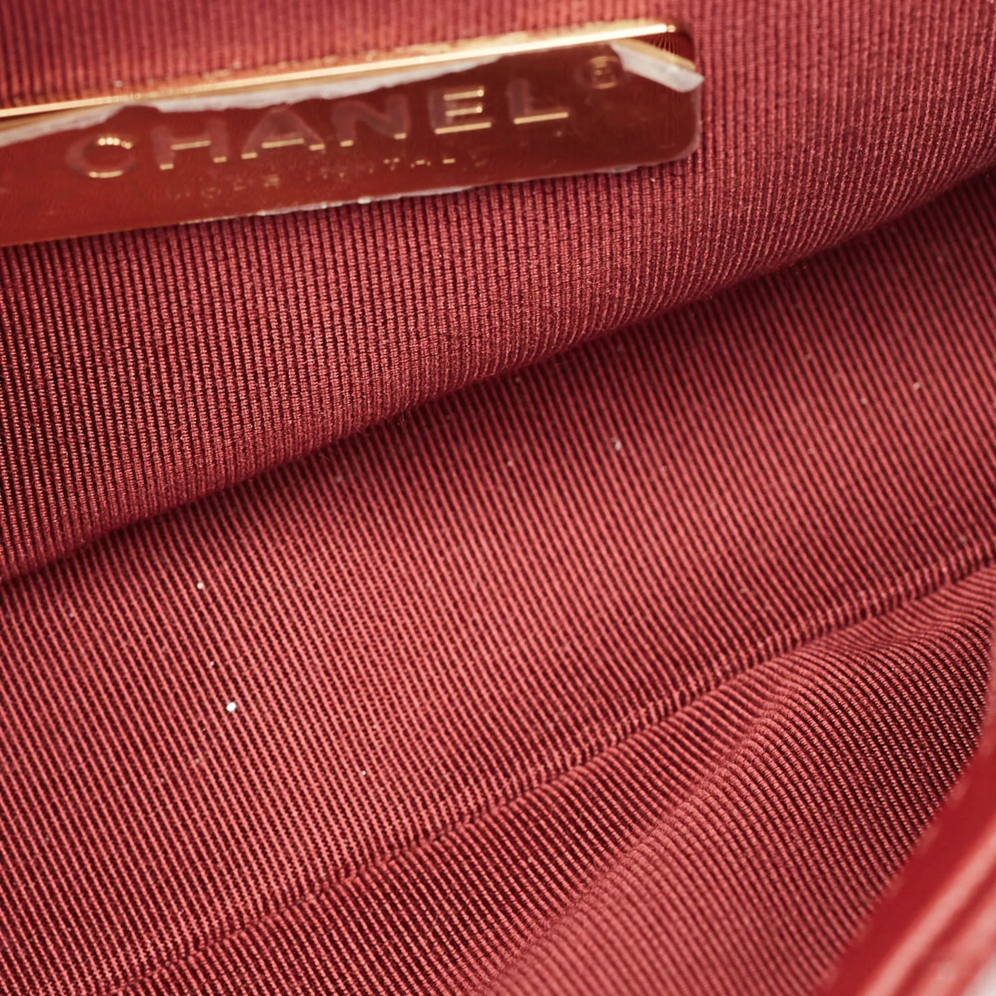 CHANEL Dark Red Quilted Leather CC Flap Belt Bag