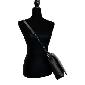 CHANEL Double Stitch Boy Flap Medium Quilted Calfskin Black Handbag