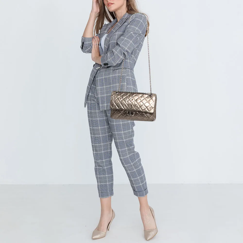 CHANEL Metallic Quilted Aged Leather Reissue 2.55 Classic 226 Flap Bag