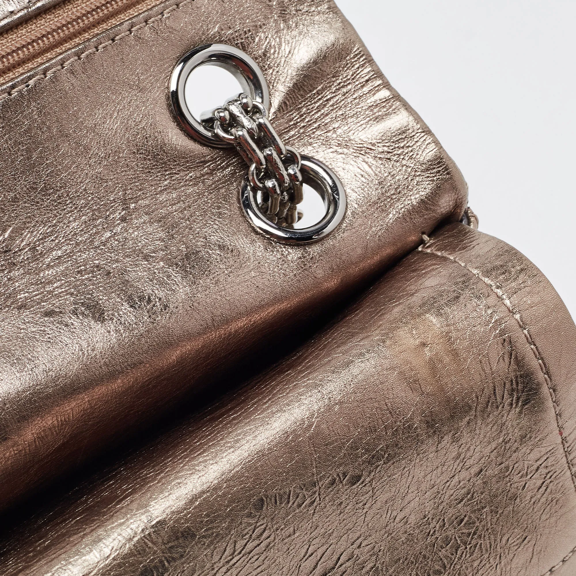 CHANEL Metallic Quilted Aged Leather Reissue 2.55 Classic 226 Flap Bag