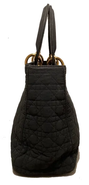 Christian Dior Black Nylon Medium Lady Di Bag
