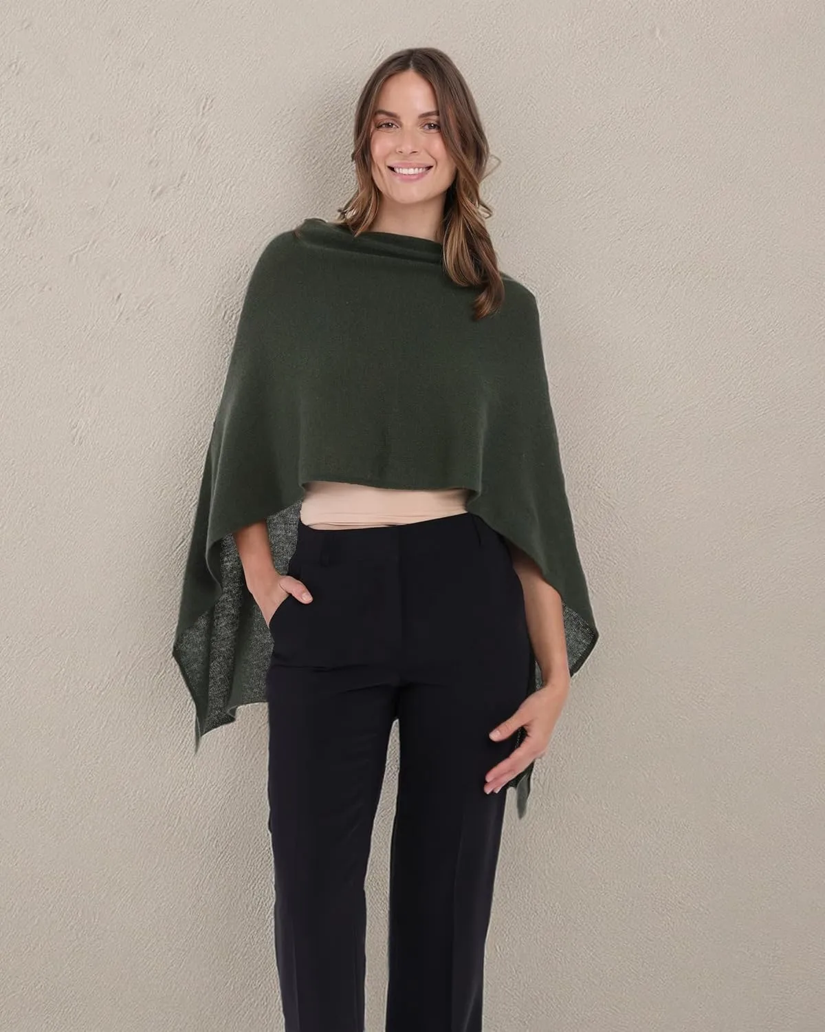 CLAUDIA NICHOLE by Alashan 100% Cashmere Luxe Dress Topper Poncho - Lightweight, Soft, Cozy & Versatile - Great Gift Item