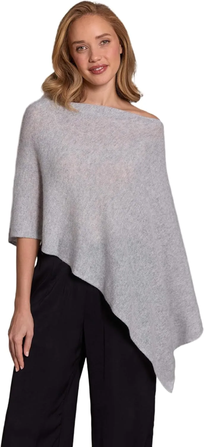 CLAUDIA NICHOLE by Alashan 100% Cashmere Luxe Dress Topper Poncho - Lightweight, Soft, Cozy & Versatile - Great Gift Item