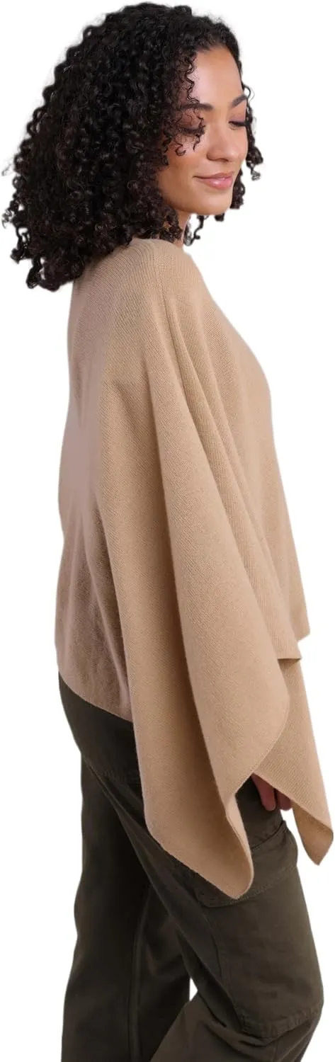 CLAUDIA NICHOLE by Alashan 100% Cashmere Luxe Dress Topper Poncho - Lightweight, Soft, Cozy & Versatile - Great Gift Item