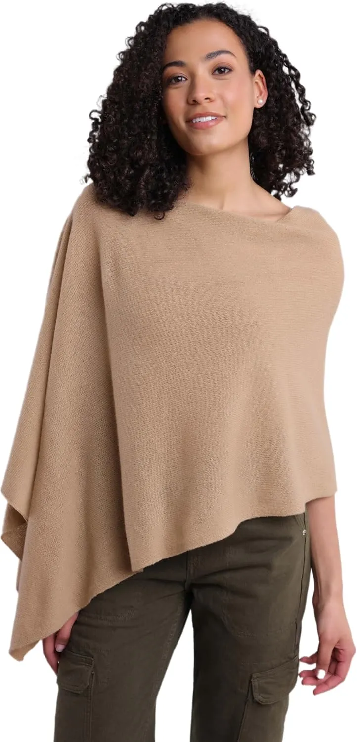 CLAUDIA NICHOLE by Alashan 100% Cashmere Luxe Dress Topper Poncho - Lightweight, Soft, Cozy & Versatile - Great Gift Item
