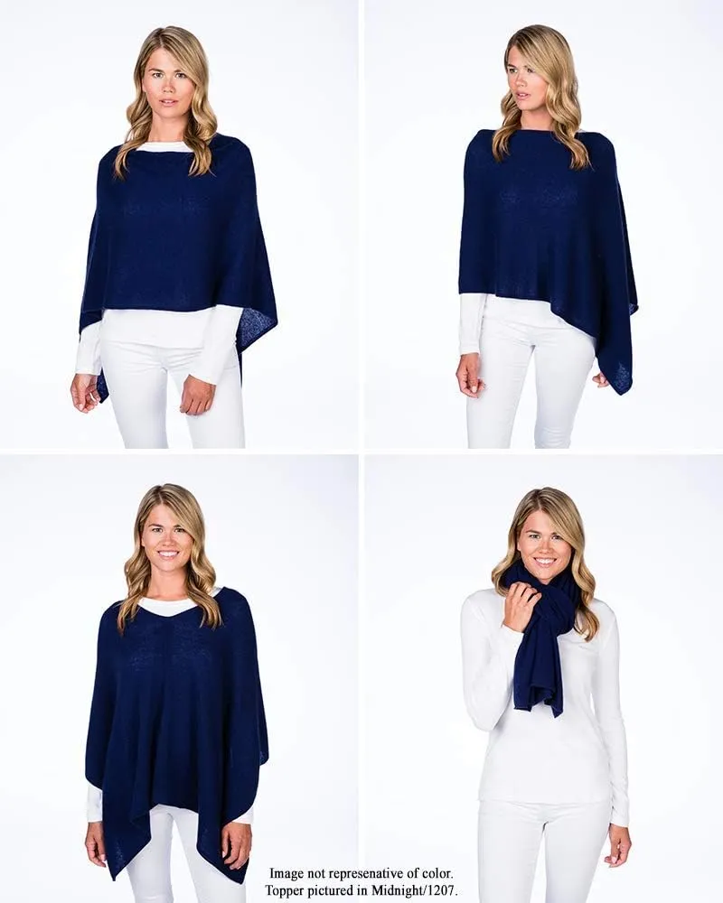 CLAUDIA NICHOLE by Alashan 100% Cashmere Luxe Dress Topper Poncho - Lightweight, Soft, Cozy & Versatile - Great Gift Item
