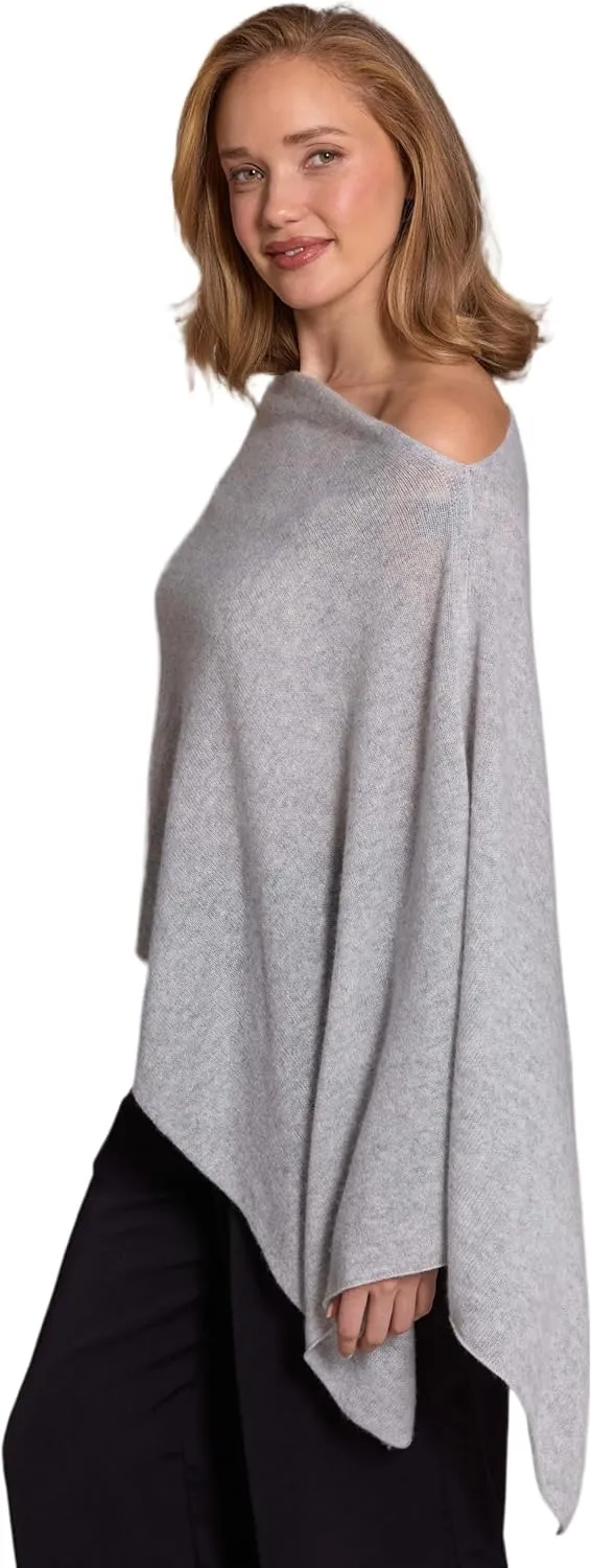 CLAUDIA NICHOLE by Alashan 100% Cashmere Luxe Dress Topper Poncho - Lightweight, Soft, Cozy & Versatile - Great Gift Item