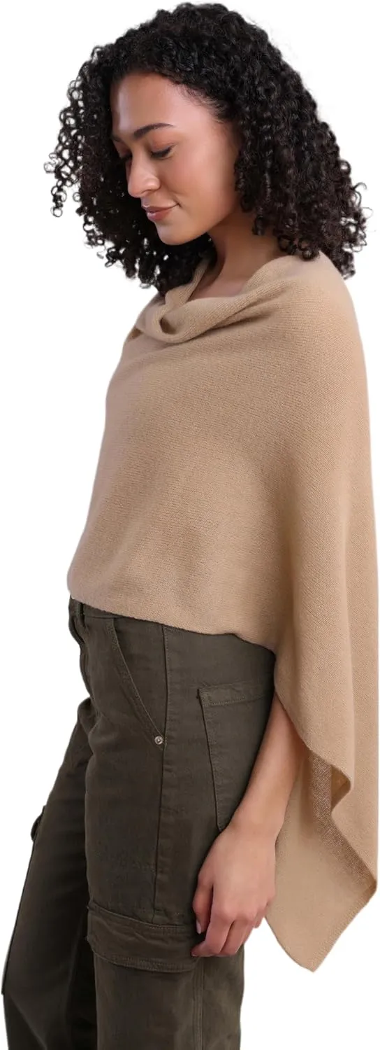 CLAUDIA NICHOLE by Alashan 100% Cashmere Luxe Dress Topper Poncho - Lightweight, Soft, Cozy & Versatile - Great Gift Item