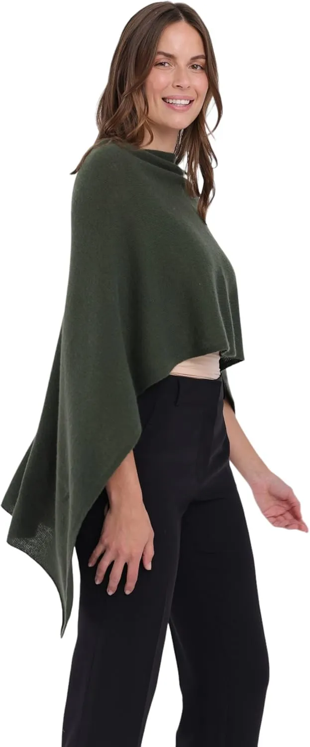 CLAUDIA NICHOLE by Alashan 100% Cashmere Luxe Dress Topper Poncho - Lightweight, Soft, Cozy & Versatile - Great Gift Item