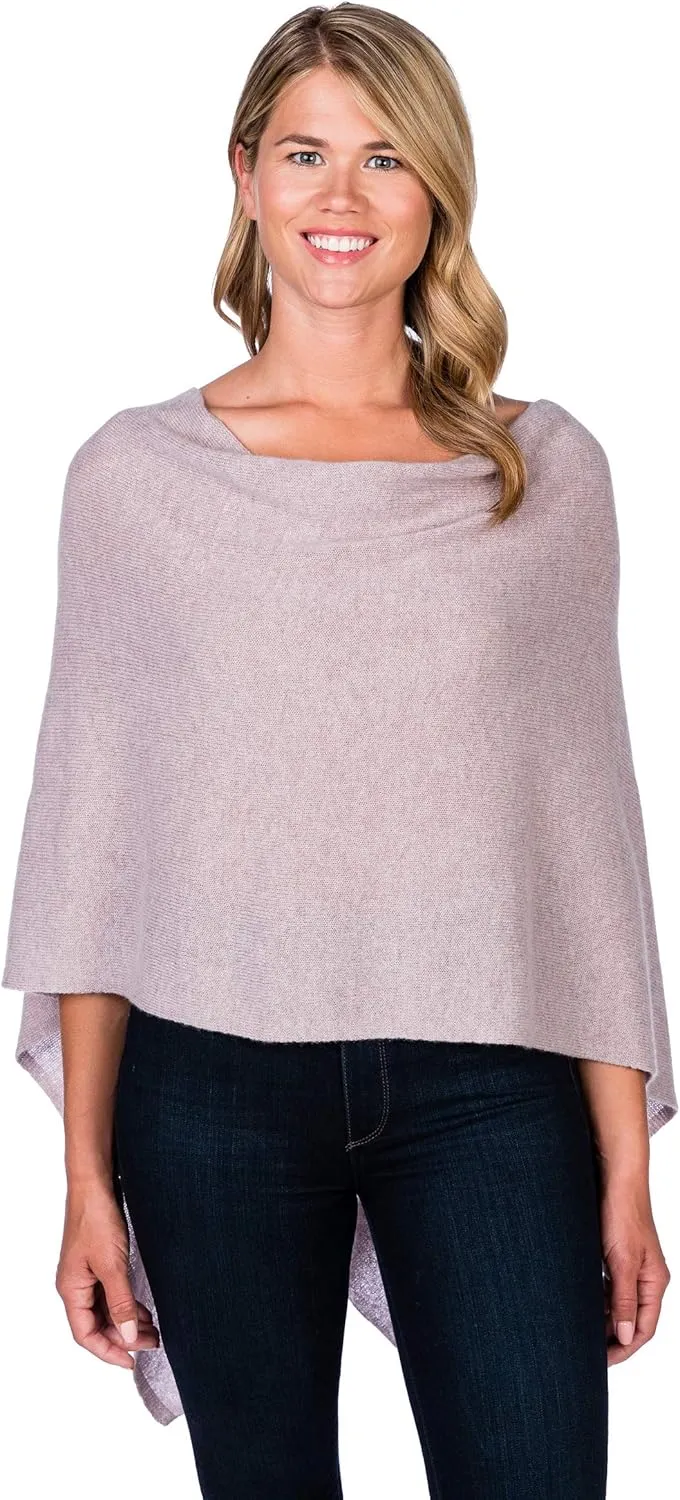 CLAUDIA NICHOLE by Alashan 100% Cashmere Luxe Dress Topper Poncho - Lightweight, Soft, Cozy & Versatile - Great Gift Item