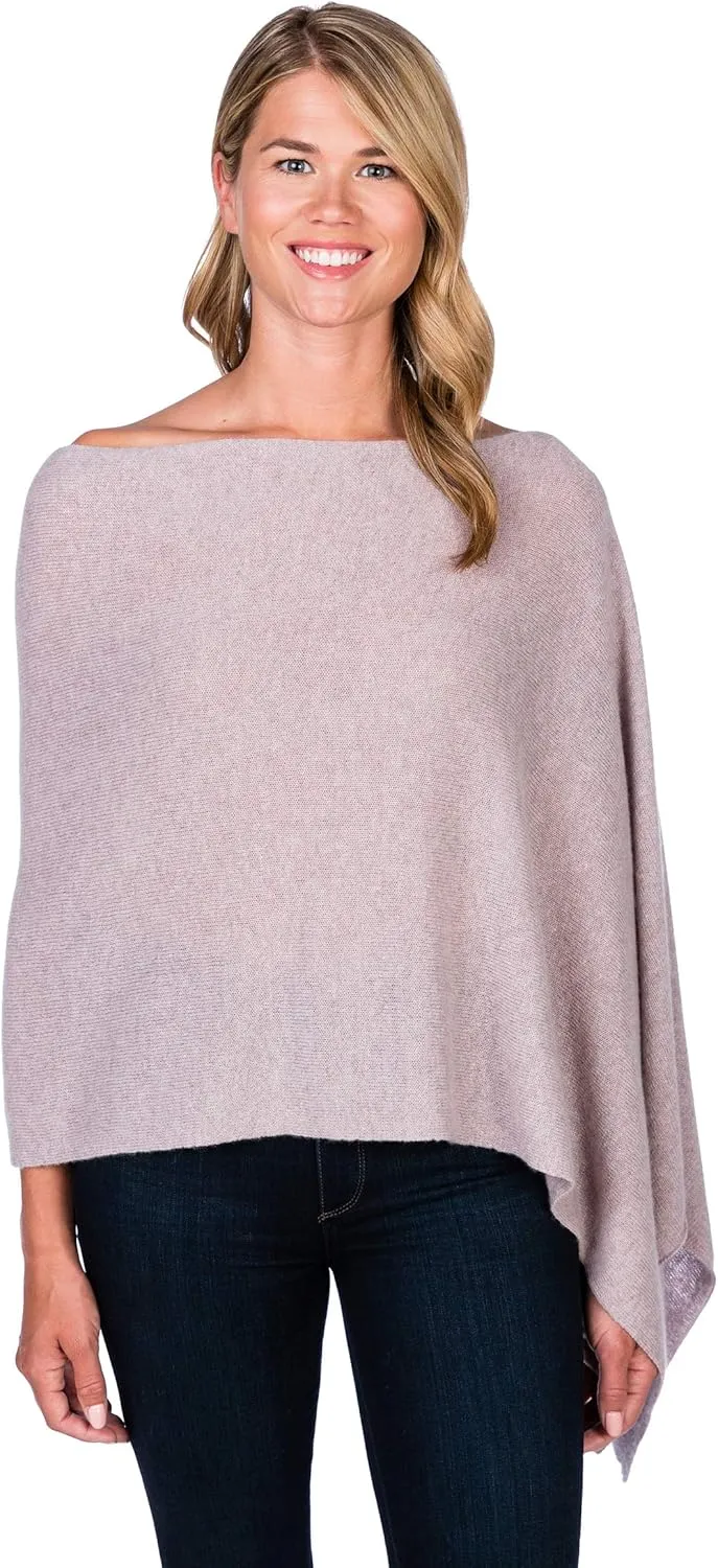 CLAUDIA NICHOLE by Alashan 100% Cashmere Luxe Dress Topper Poncho - Lightweight, Soft, Cozy & Versatile - Great Gift Item