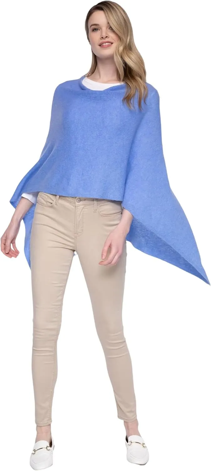 CLAUDIA NICHOLE by Alashan 100% Cashmere Luxe Dress Topper Poncho - Lightweight, Soft, Cozy & Versatile - Great Gift Item