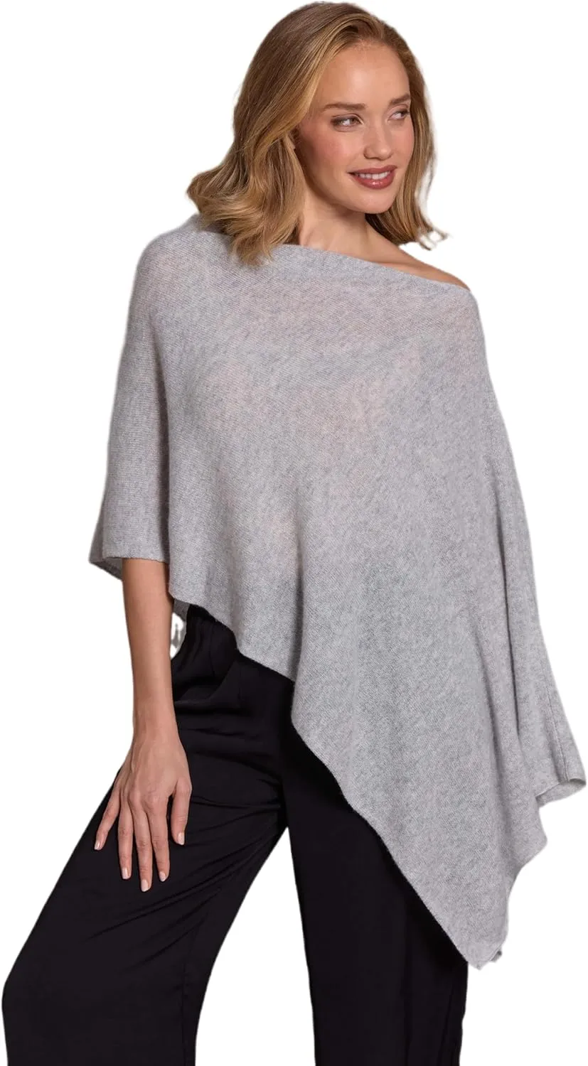 CLAUDIA NICHOLE by Alashan 100% Cashmere Luxe Dress Topper Poncho - Lightweight, Soft, Cozy & Versatile - Great Gift Item