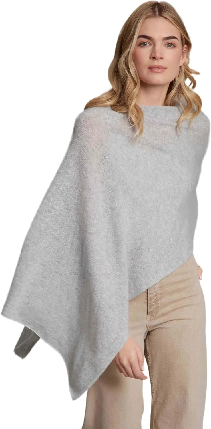 CLAUDIA NICHOLE by Alashan 100% Cashmere Luxe Dress Topper Poncho - Lightweight, Soft, Cozy & Versatile - Great Gift Item