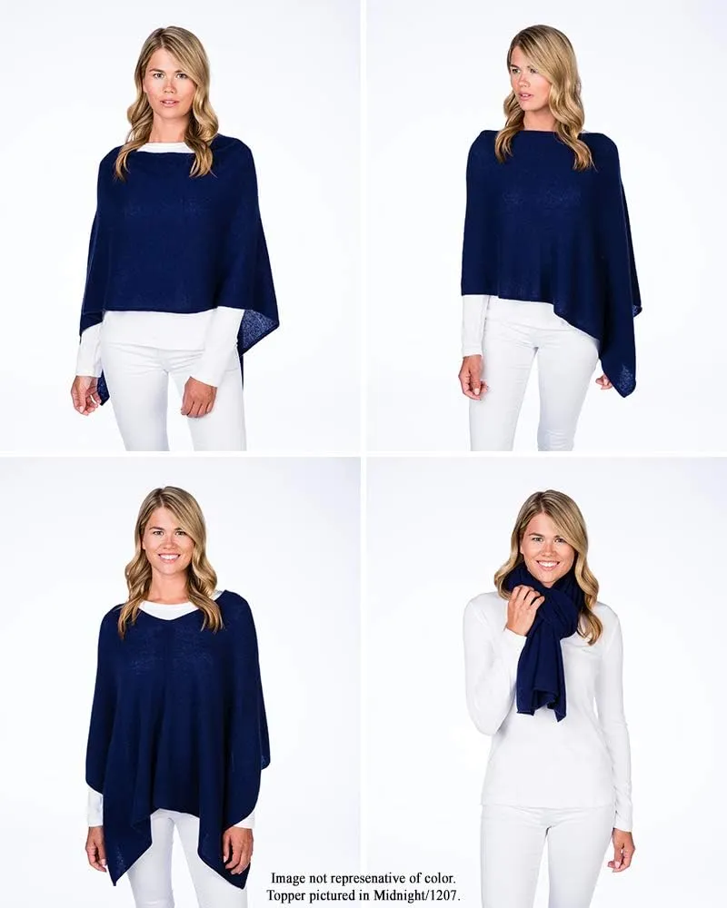 CLAUDIA NICHOLE by Alashan 100% Cashmere Luxe Dress Topper Poncho - Lightweight, Soft, Cozy & Versatile - Great Gift Item