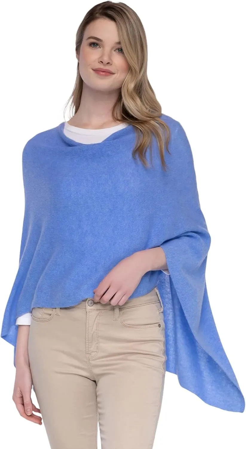 CLAUDIA NICHOLE by Alashan 100% Cashmere Luxe Dress Topper Poncho - Lightweight, Soft, Cozy & Versatile - Great Gift Item
