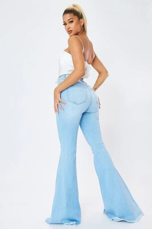 Distressed Flare Jeans light Stone