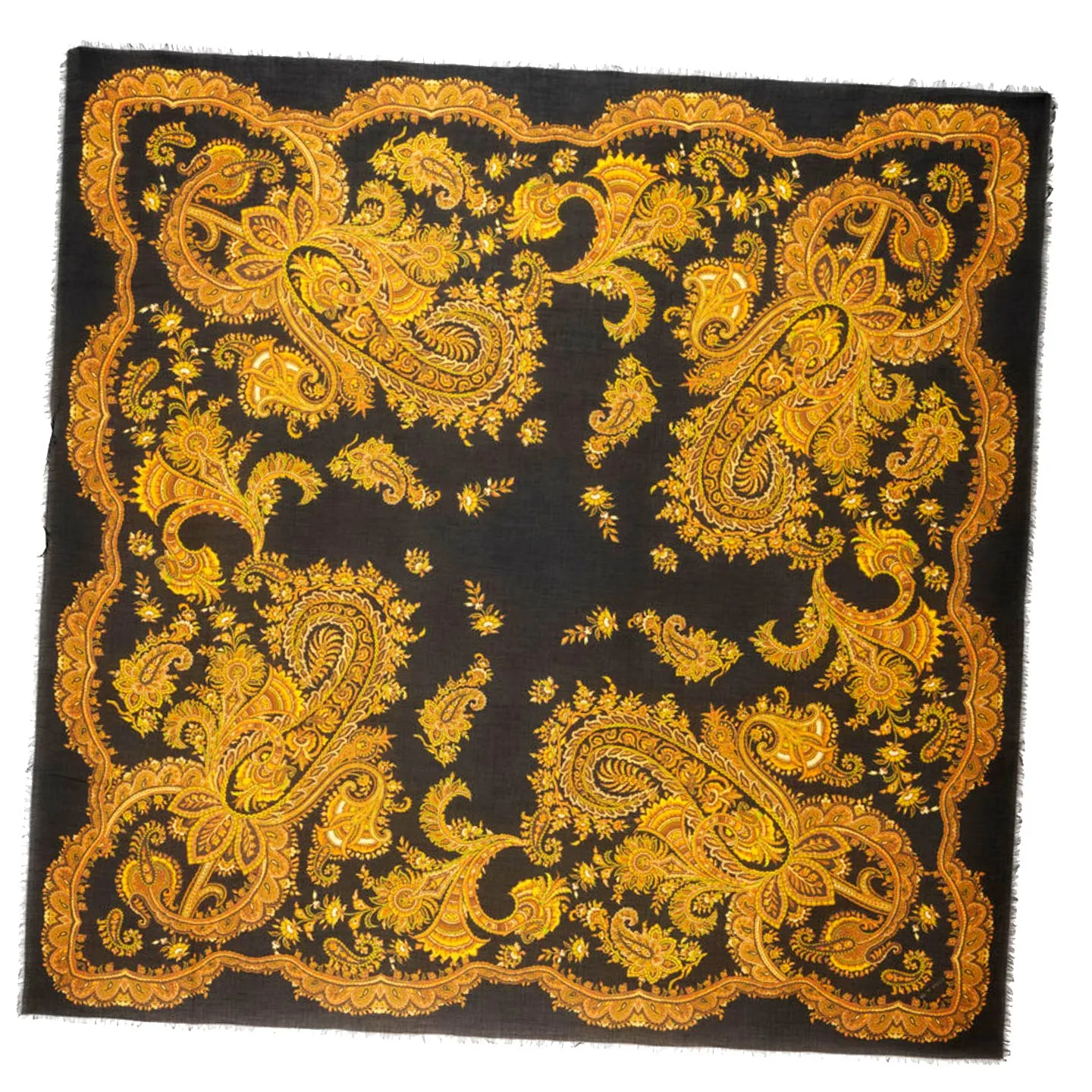 Etro Scarf Placed Paisley Design - Extra Large Square Cashmere Shawl SALE