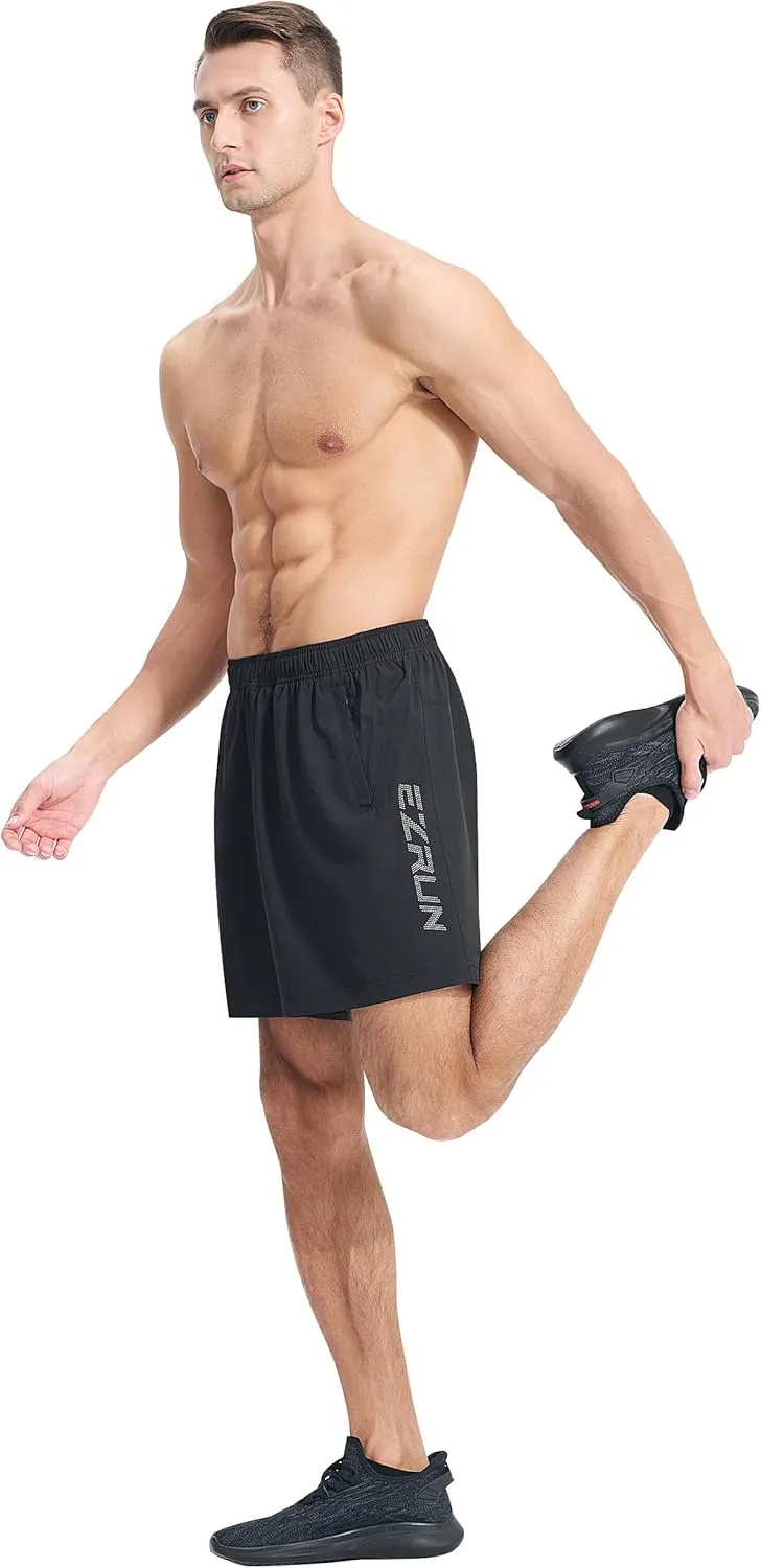 EZRUN Men's Athletic Running Shorts 7 inch Quick Dry Exercise Tennis Shorts Lightweight Workout Gym Shorts