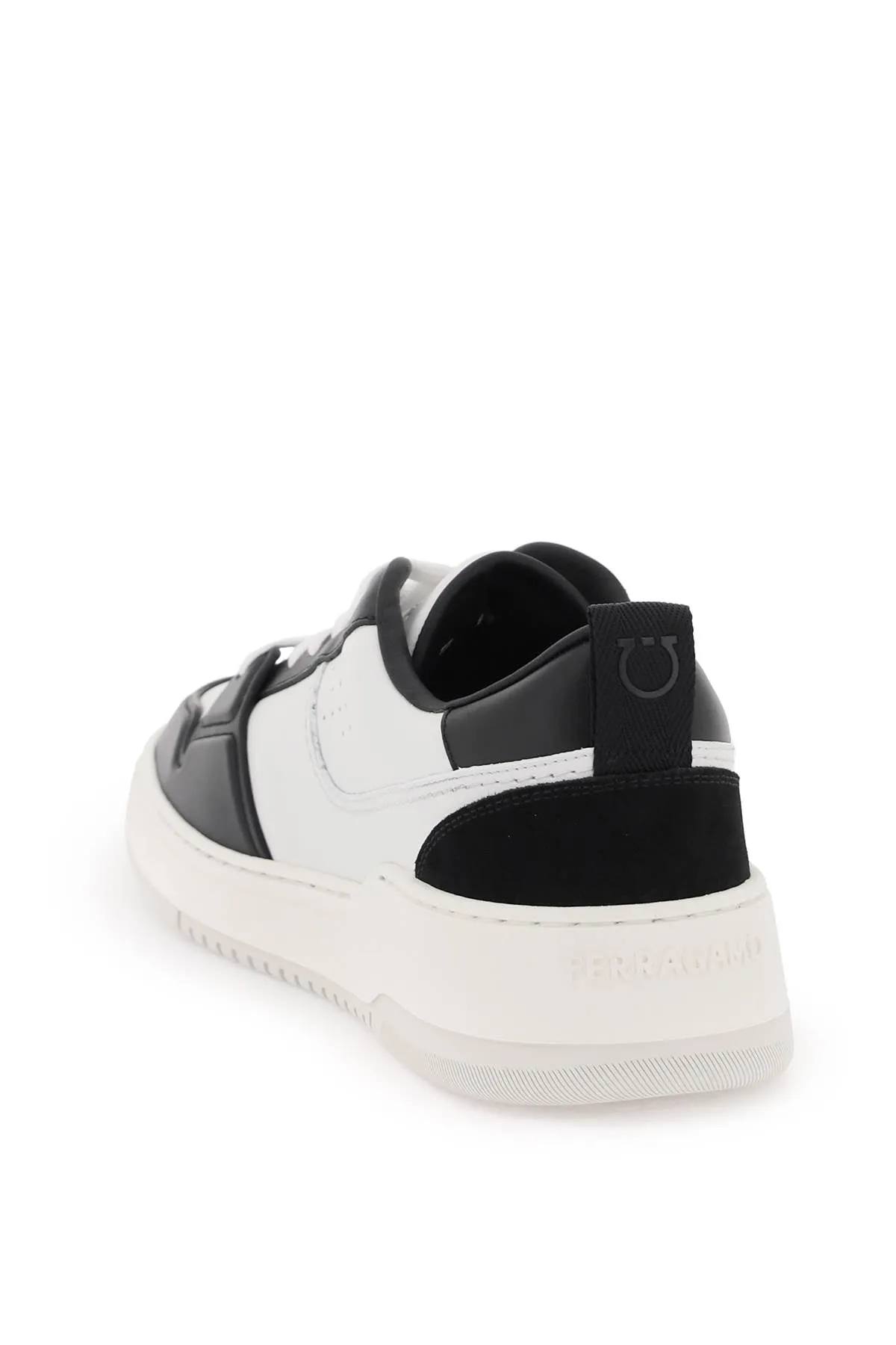 Ferragamo Two-Tone Leather Sneakers