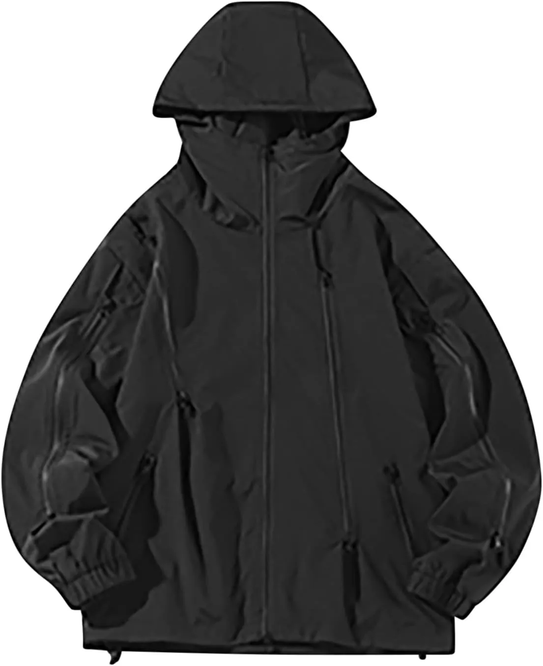Finelylove Mens Waterproof Softshell Jacket Distressed Fashion Winter Coat Outdoor Warm Travel Hiking Jacket Windbreaker