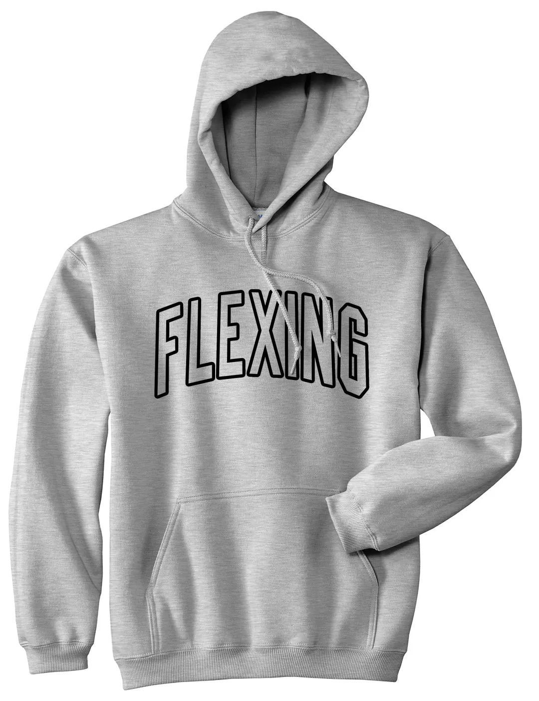 Flexing Outline Mens Pullover Hoodie