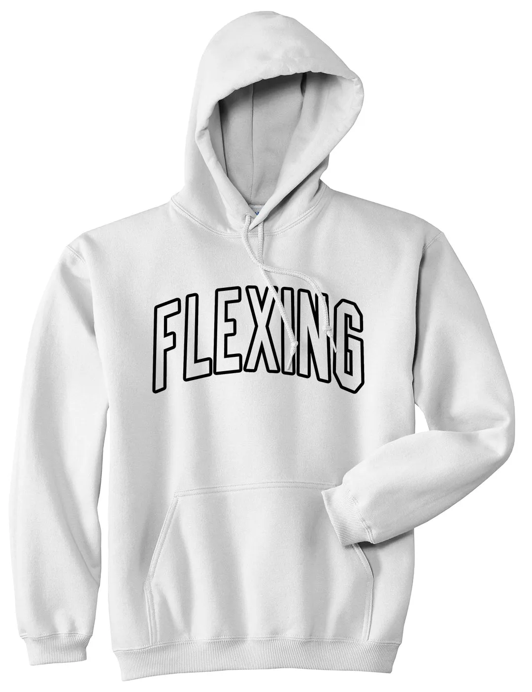 Flexing Outline Mens Pullover Hoodie