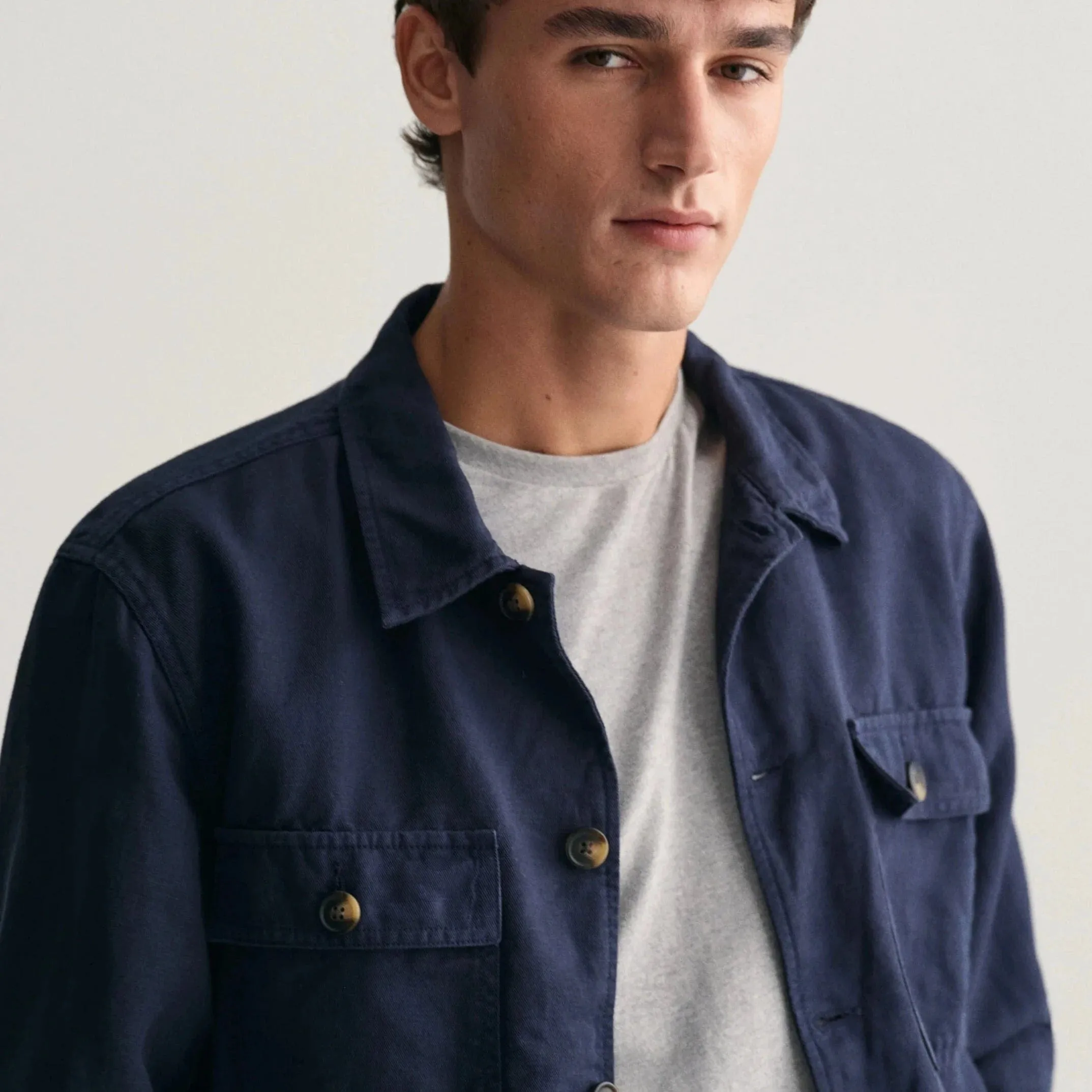 Gant Twill Overshirt in Marine