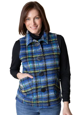 Habitat Tartan Angled Pocket Vest-50% OFF