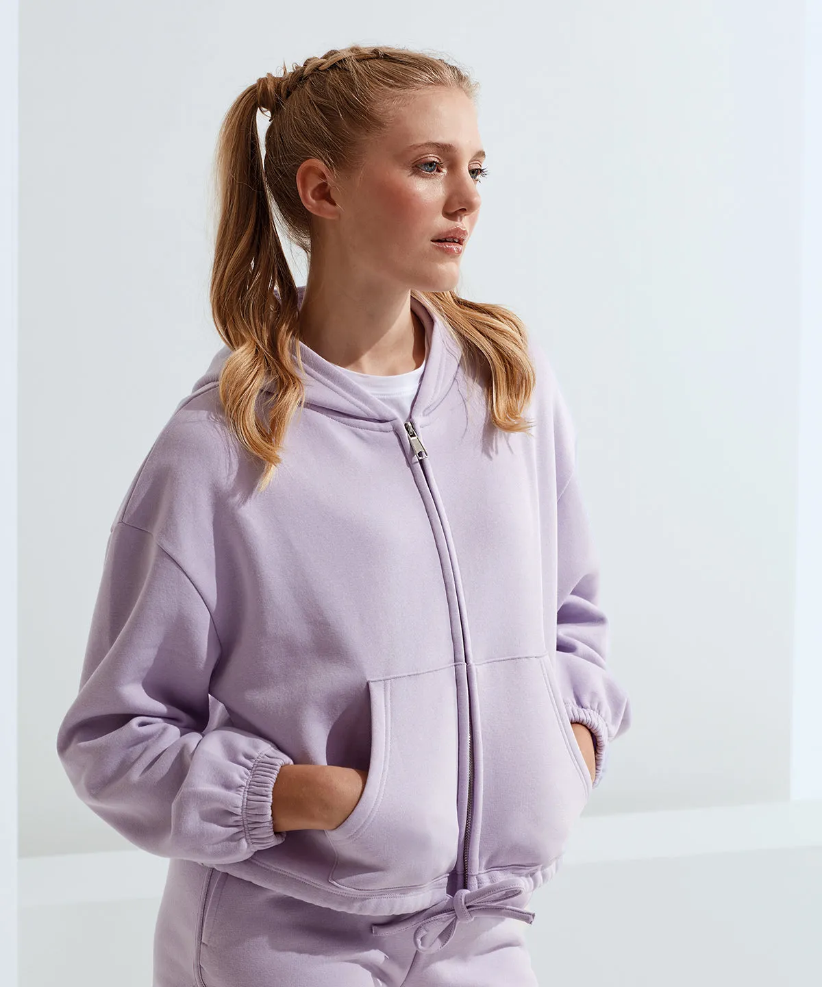 Heather Grey - WomenÕs TriDri¨ recycled drawstring full-zip hoodie