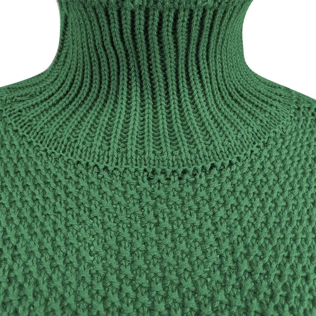 iLH Women's Fall Sweater 2024 Oversize Loose Knitted Sweaters Turtleneck Crochet Chunky Pullover Sweatshirt Jumper Tops