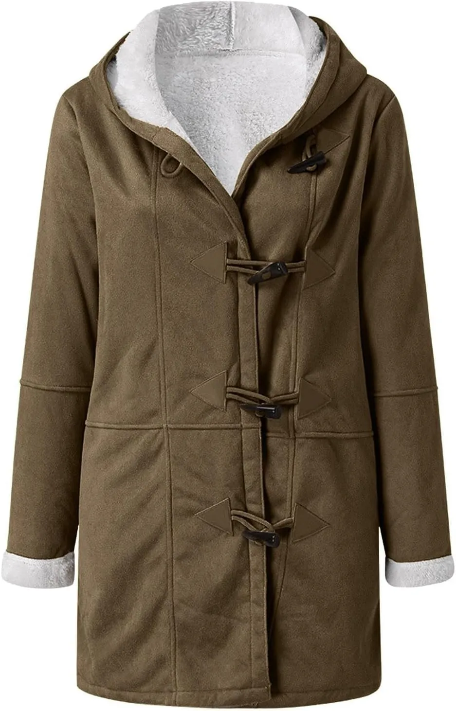 Jackets for Women 2024 Warm Sherpa Fleece Lined Distressed Jackets Hooded Parka Faux Suede Pea Coat Outerwear