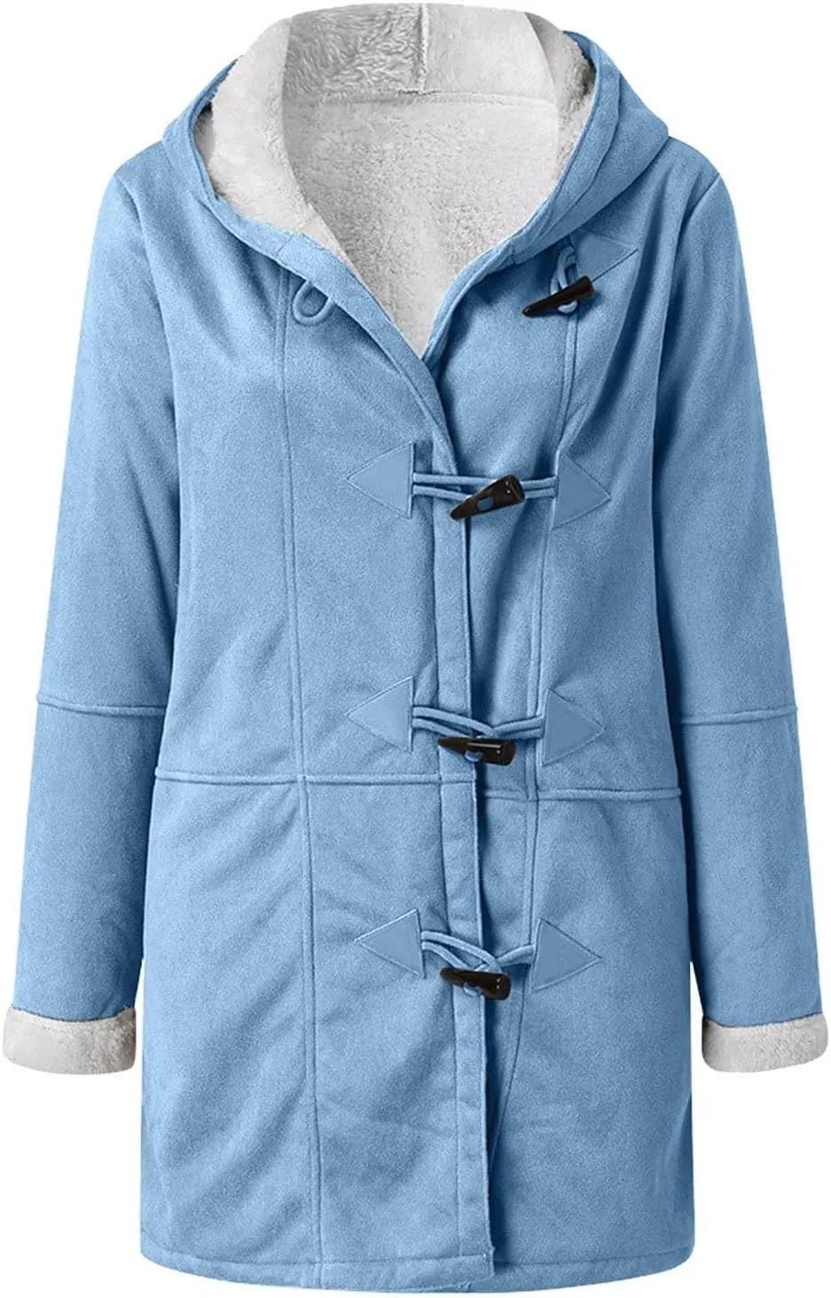 Jackets for Women 2024 Warm Sherpa Fleece Lined Distressed Jackets Hooded Parka Faux Suede Pea Coat Outerwear