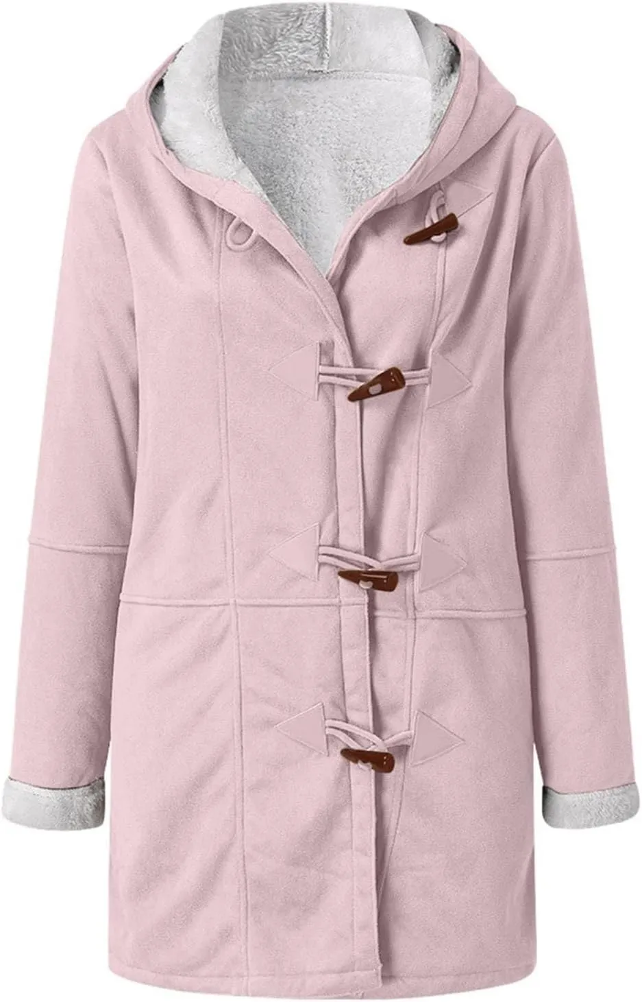Jackets for Women 2024 Warm Sherpa Fleece Lined Distressed Jackets Hooded Parka Faux Suede Pea Coat Outerwear