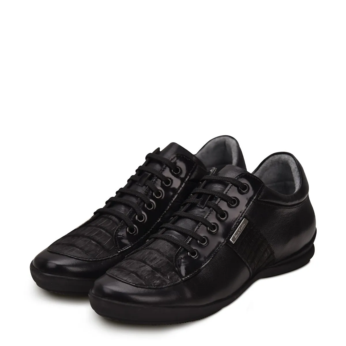 L05NPBM  - Cuadra habbano black crocodile sneakers for men