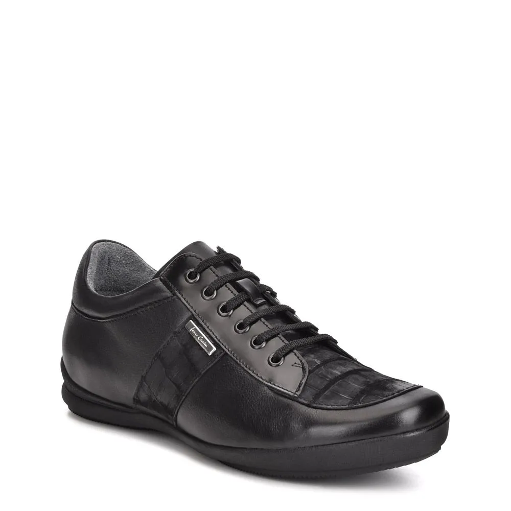 L05NPBM  - Cuadra habbano black crocodile sneakers for men