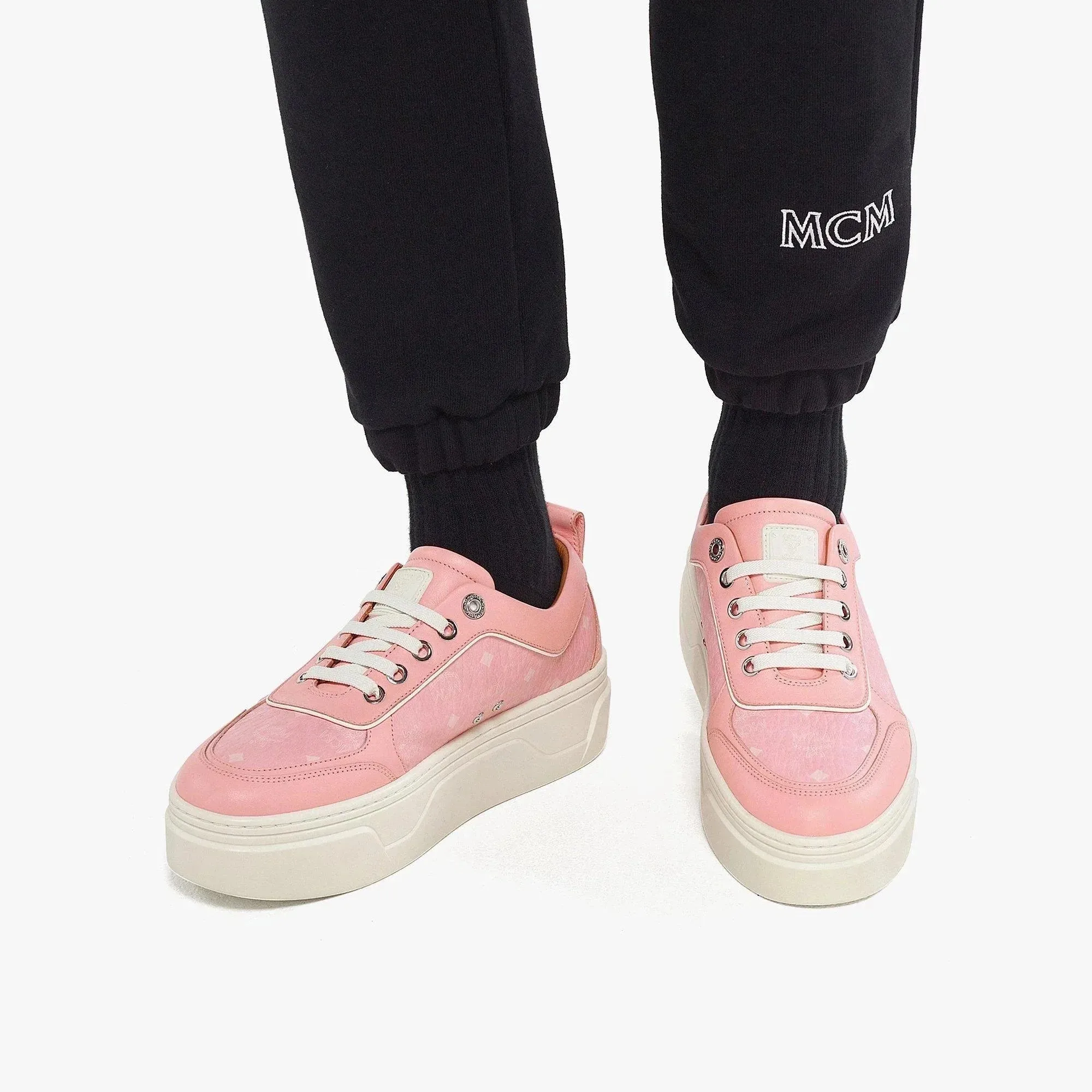 MCM Women's Skyward Platform Sneakers in Visetos