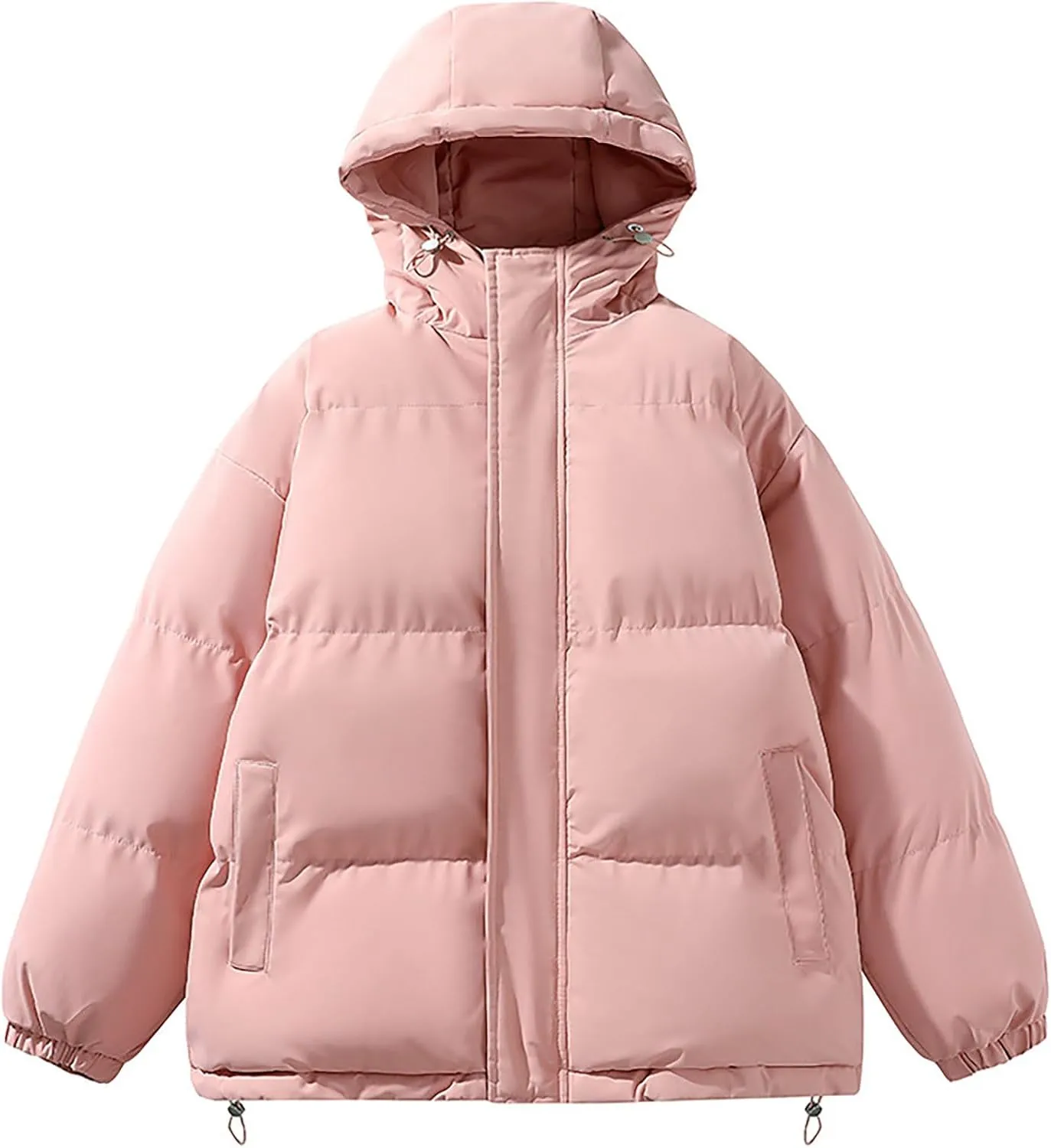 Men Women Down Coats Winter Oversized Puffer Jackets Unisex Trendy Solid Puffy Jacket Plus Size Outerwear with Hood
