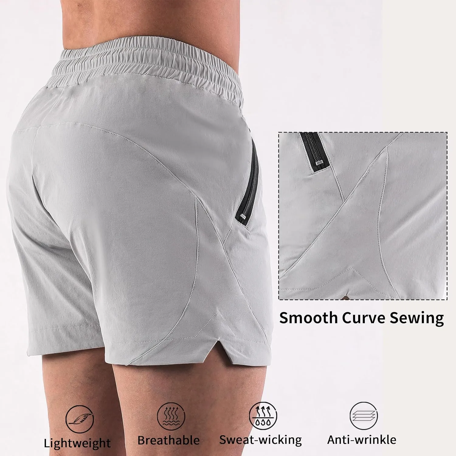Mens Gym Shorts 5 Inch Slim Workout Shorts Lightweight Quick Dry Running Athletic Shorts with Pockets