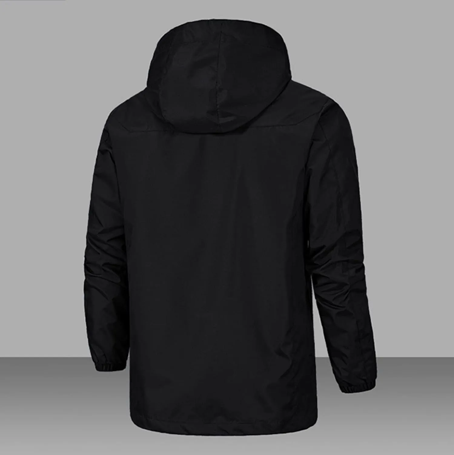 Mens Packable Rain Jackets Windproof Waterproof Lightweight Shell Raincoat with Detachable Hood for Hiking Running