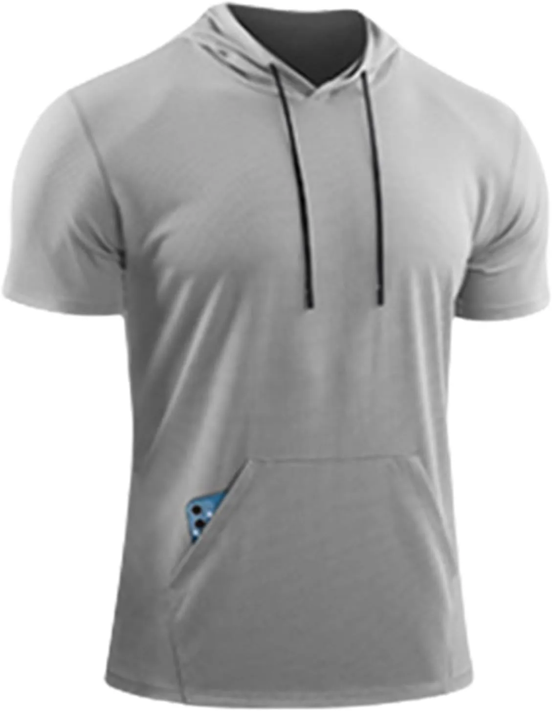 Mens Short Sleeve Hoodies Running Workout Gym Swetshirts Muscle Fit Sport Moisture Wicking Tees UPF 50  Active Tops