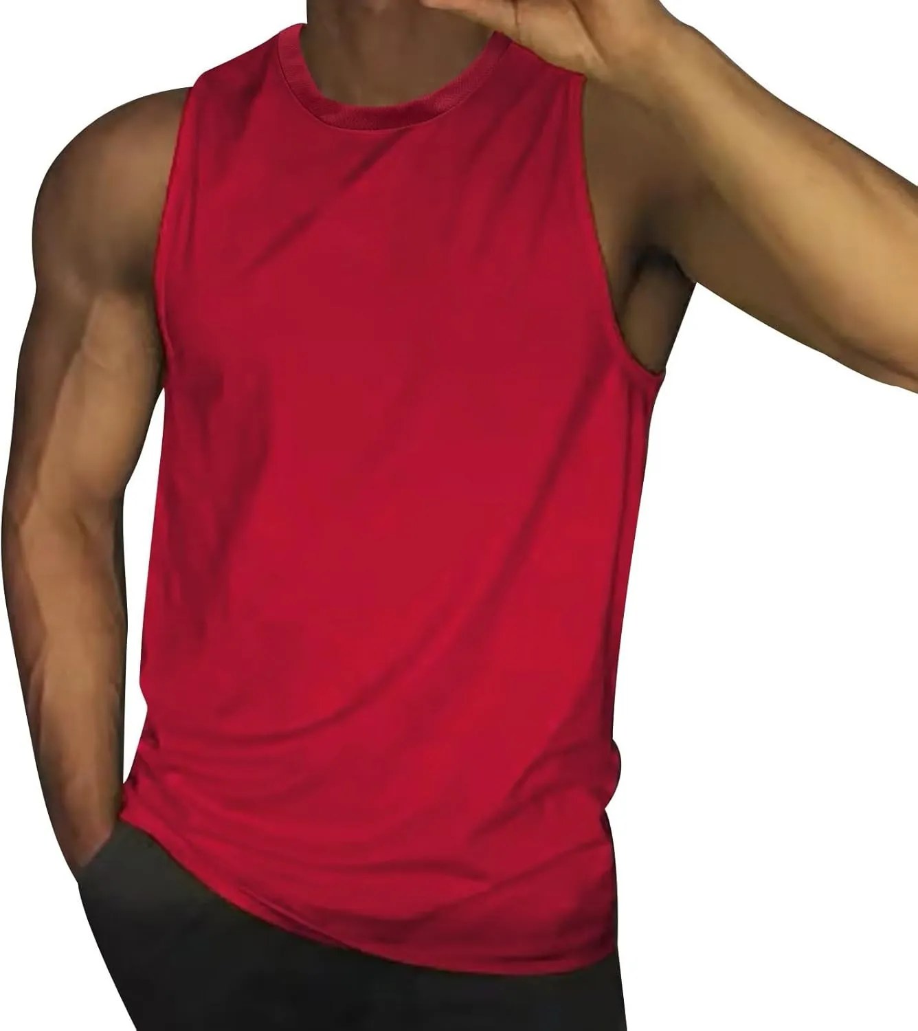 Men's Workout Tank Tops Quick Dry Sleeveless Bodybuilding Muscle Tees Athletic Gym Running Swim Beach Training Shirts